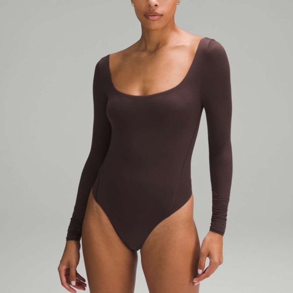 LULULEMON-Wundermost Ultra-Soft Nulu Square-Neck Long-Sleeve Bodysuit - Picture 1 of 5